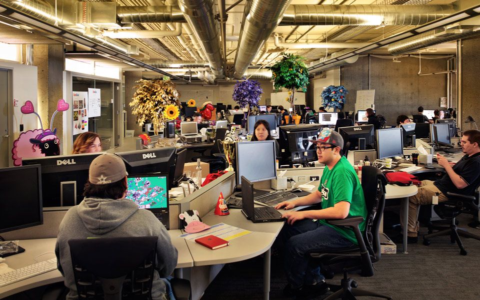 Card staff at zynga office